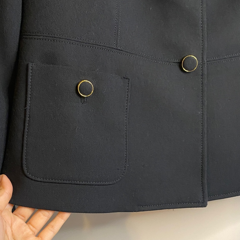 Talbots Black Button-Front Blazer Jacket with Met… - image 5